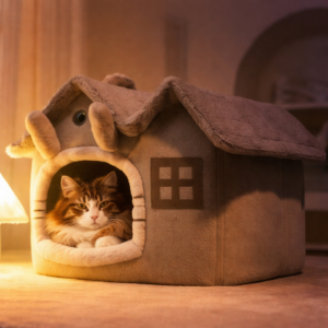 Maison en peluche pour chat